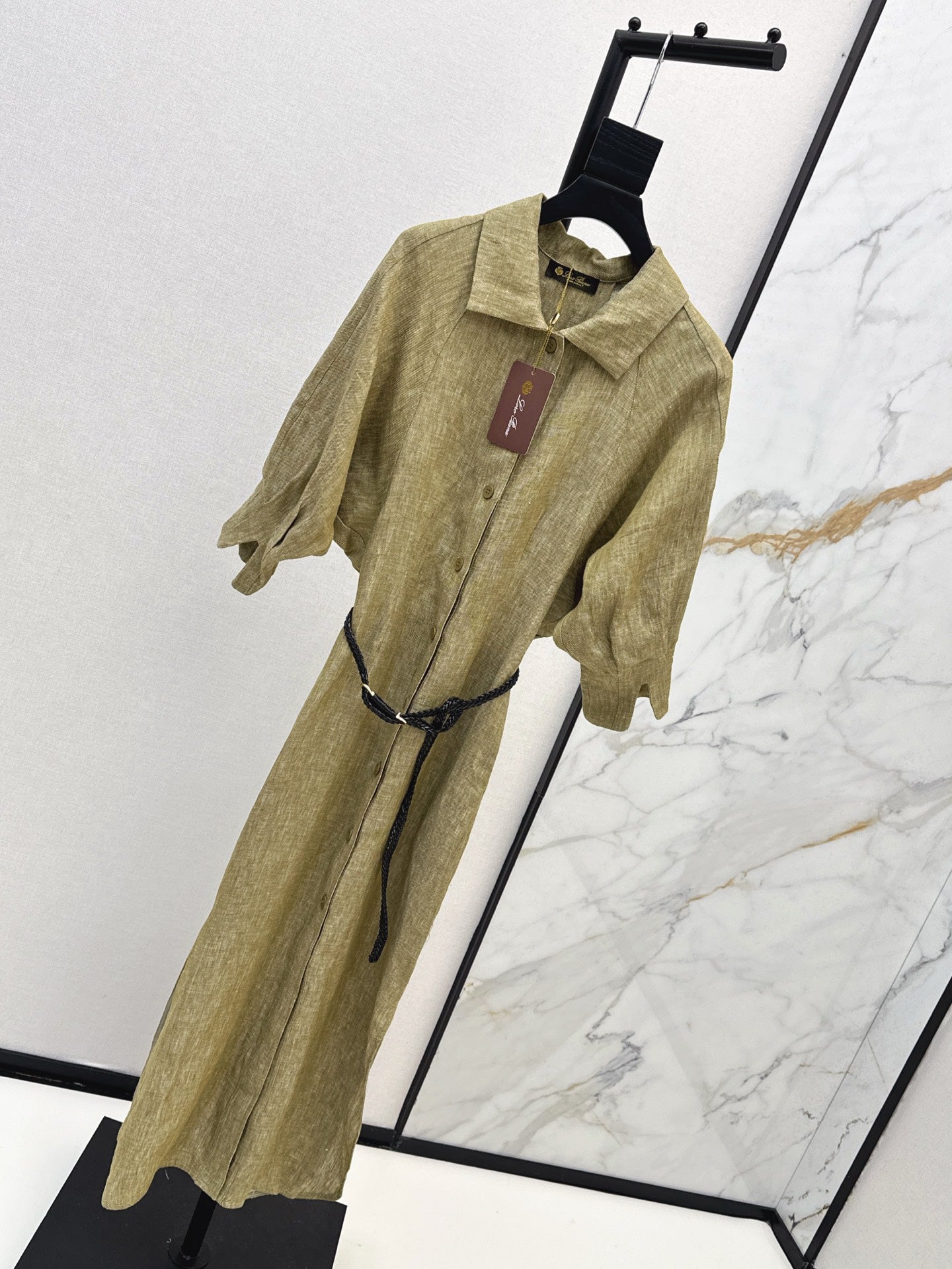 Lor*P 25ss belted linen long dress