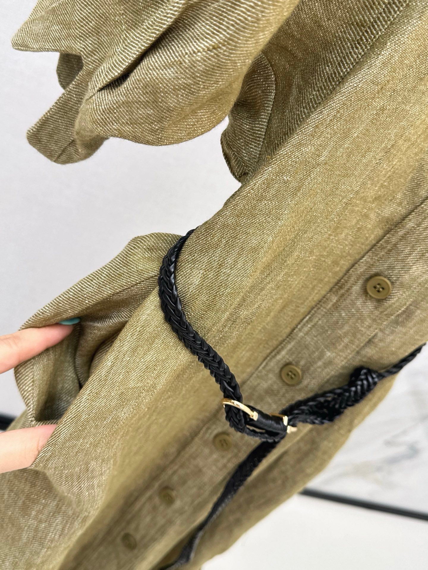 Lor*P 25ss belted linen long dress