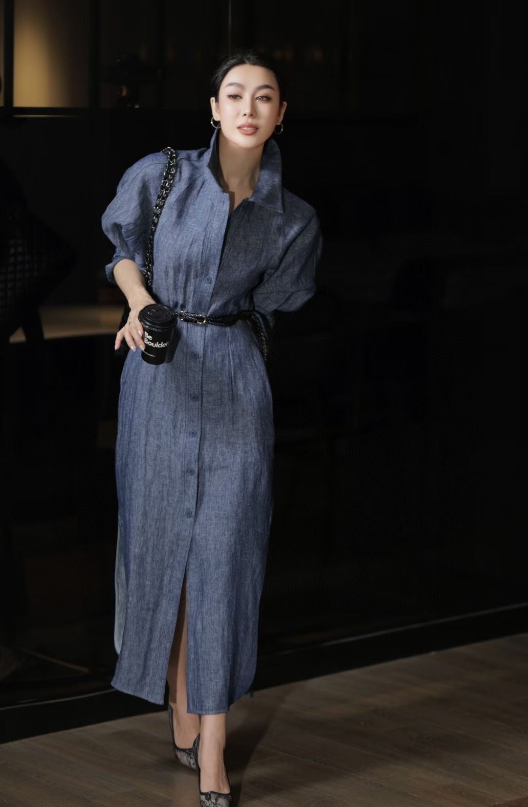 Lor*P 25ss belted linen long dress