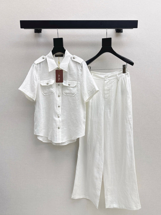 Lor*P 25ss workwear style linen shirt suit