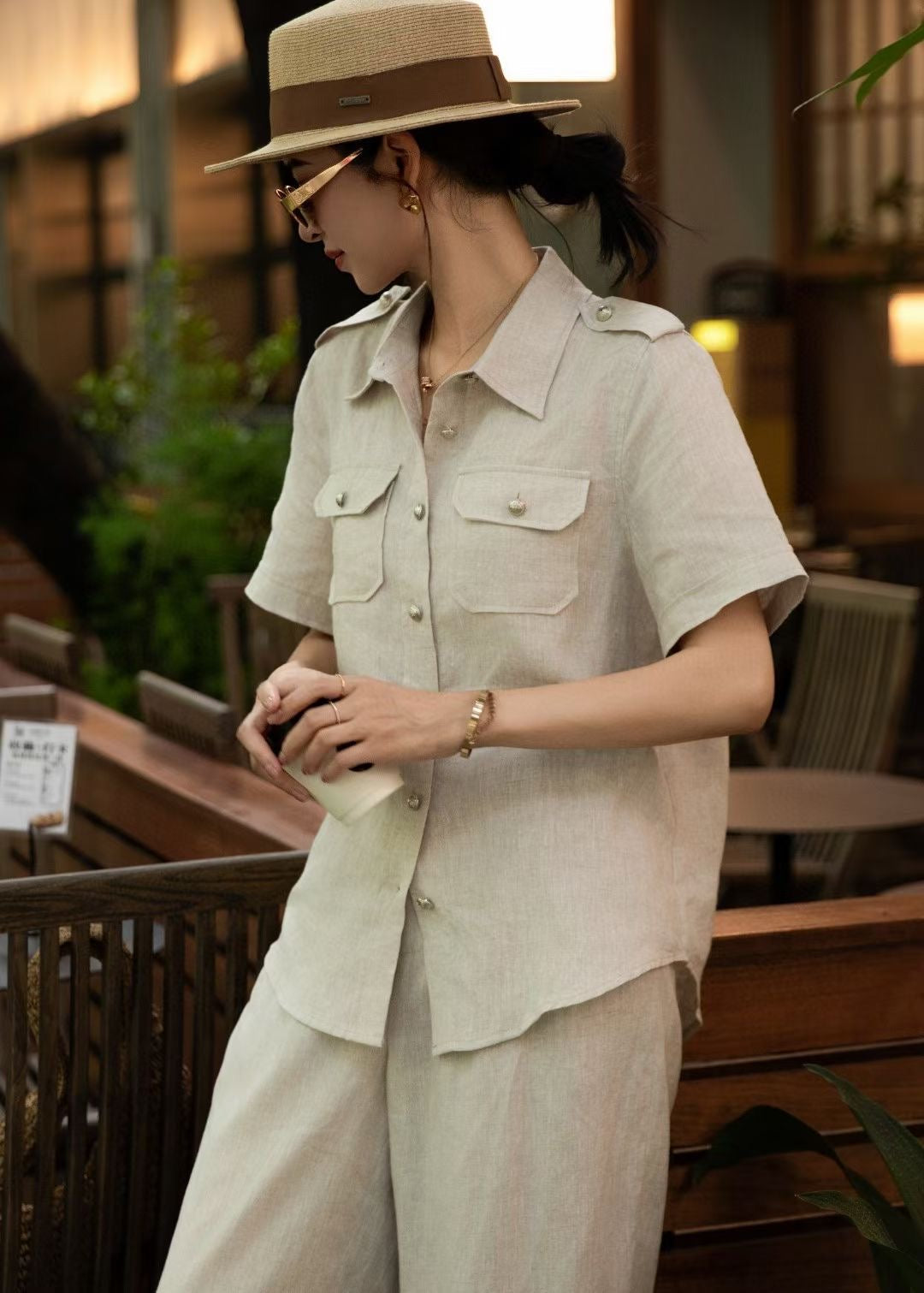 Lor*P 25ss workwear style linen shirt suit