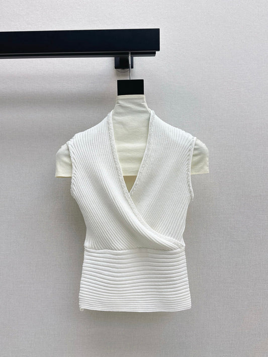 Balm* 25ss beaded sleeveless knitted top