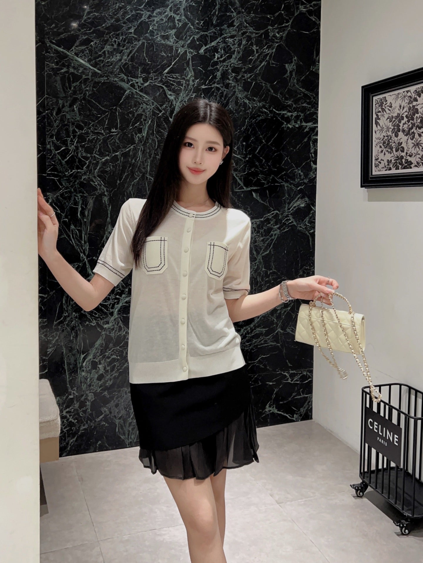 MaxM* 25ss short-sleeve cardigan