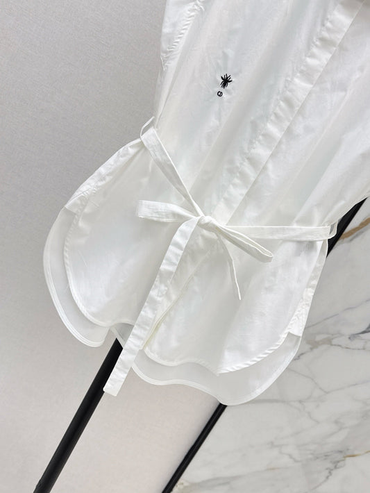 D*r 25ss sleeveless tied poplin blouse