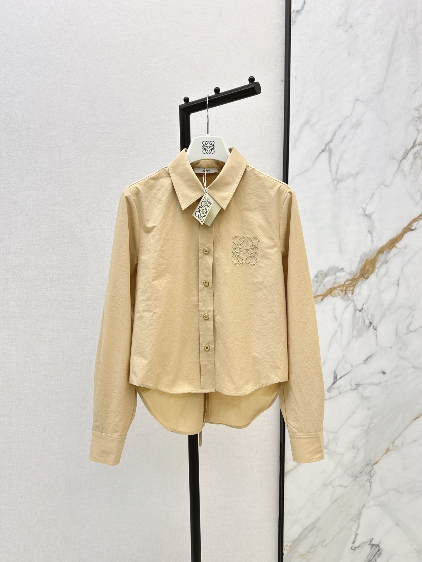 Loe* 25ss back slit tie shirt