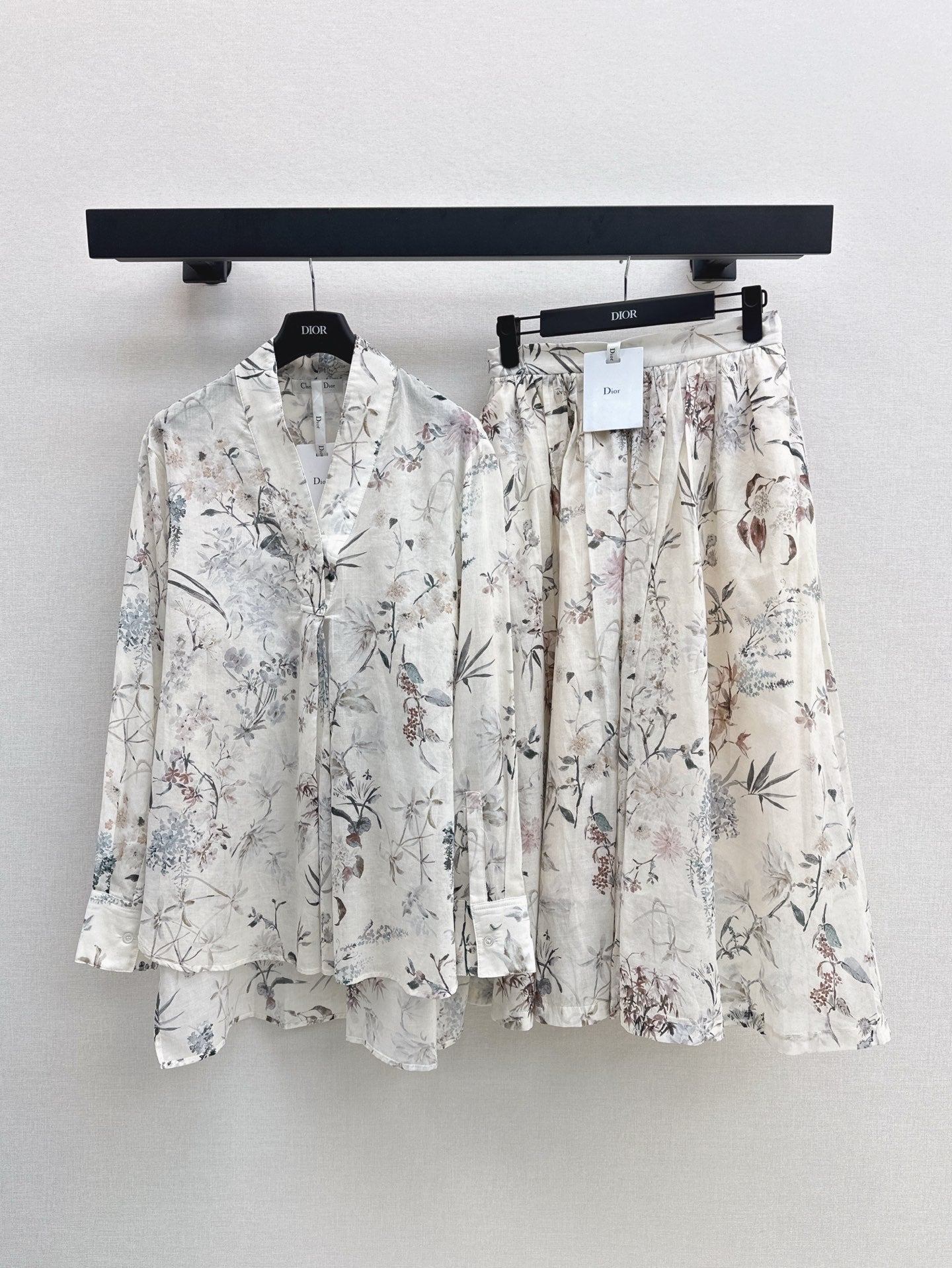 D*r 25ss long printed cotton muslin blouse