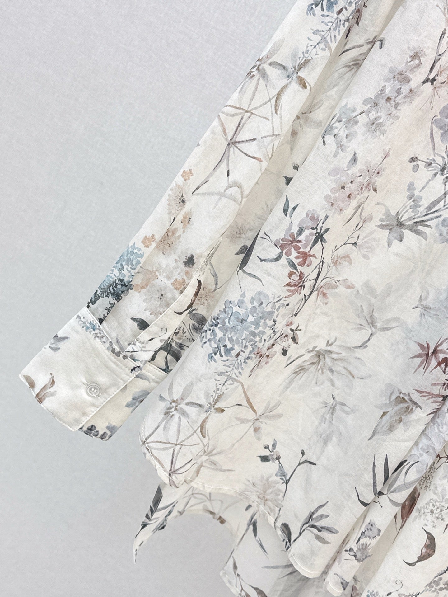 D*r 25ss long printed cotton muslin blouse