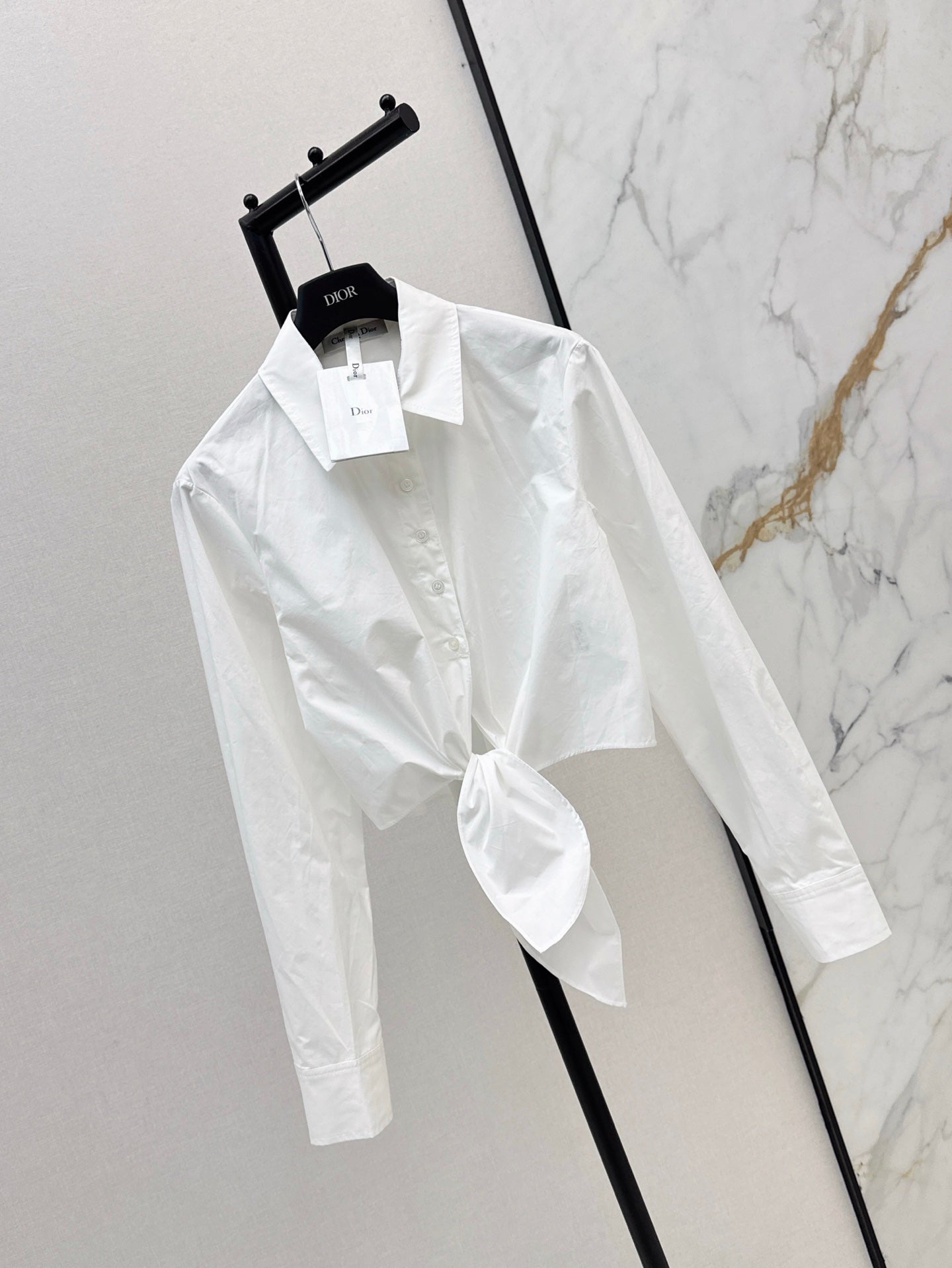 D*r 25ss tied cropped shirt