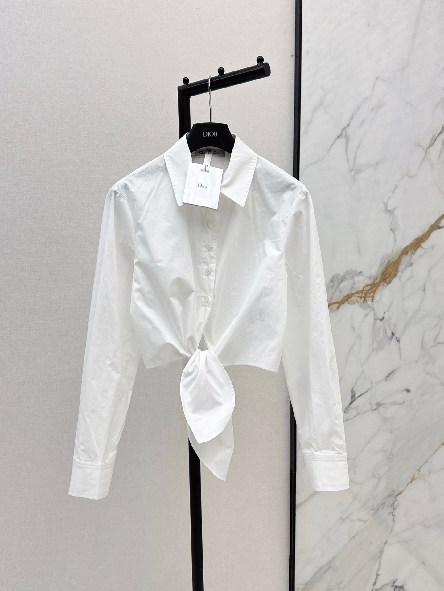 D*r 25ss tied cropped shirt