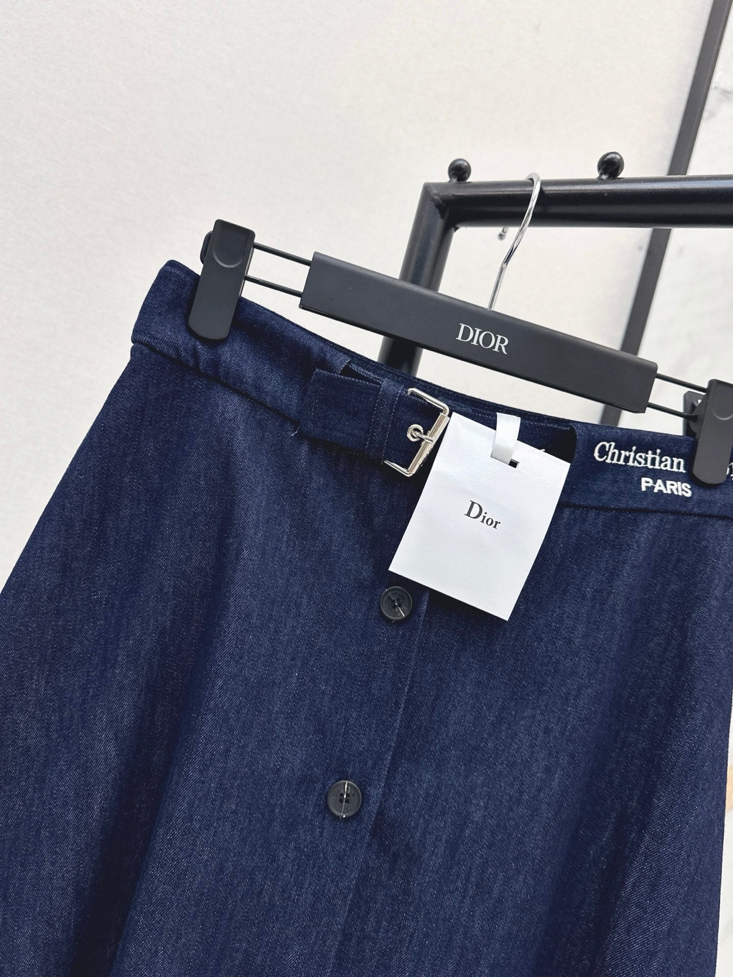 D*r 25ss mid-length embroidered waist denim skirt