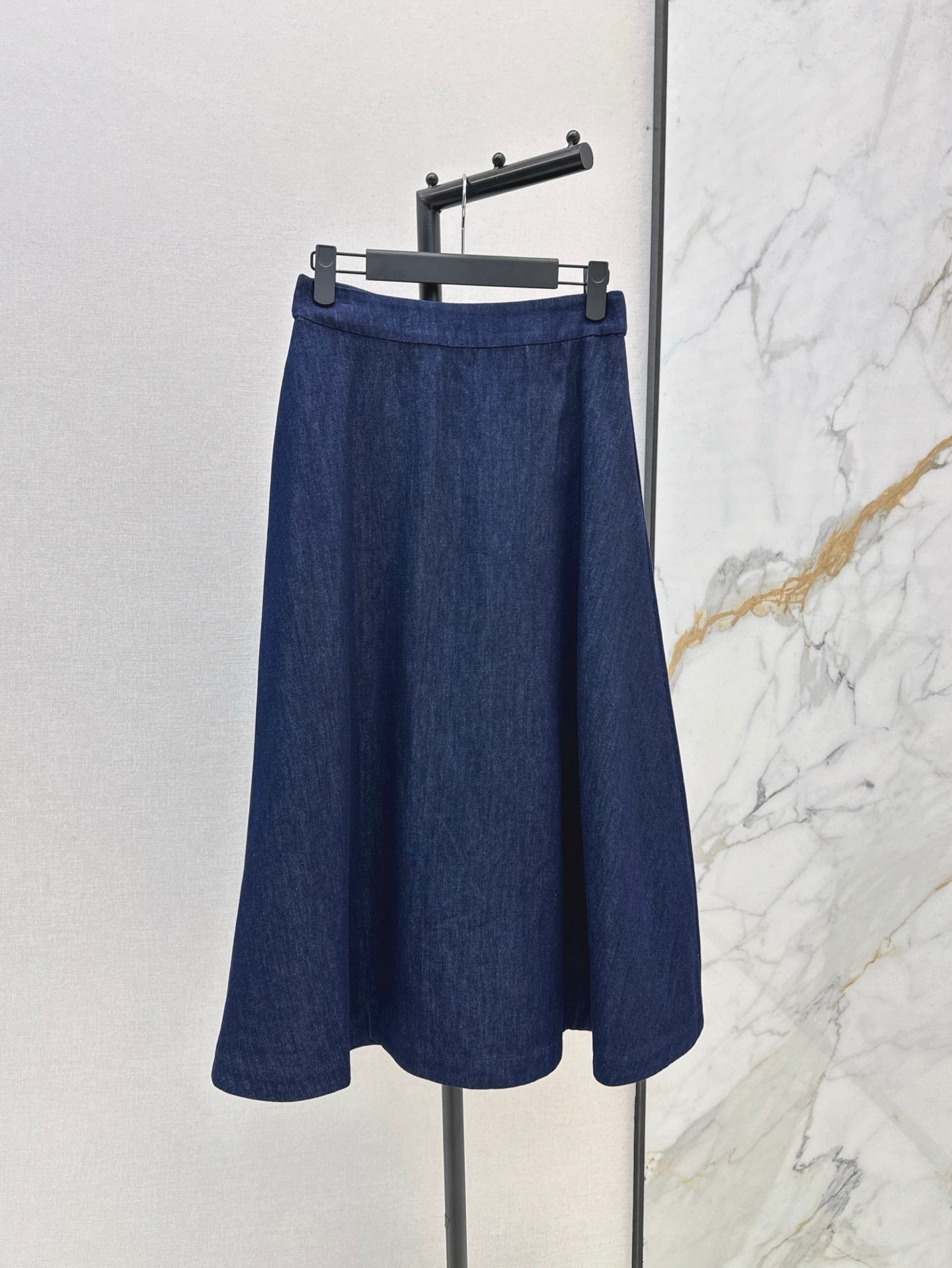 D*r 25ss mid-length embroidered waist denim skirt