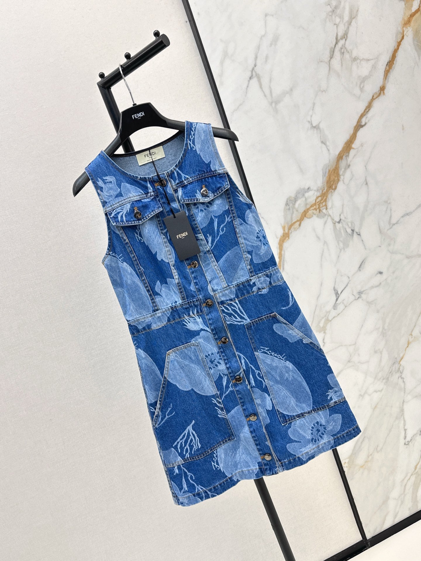 Fd* 25ss sleeveless short denim dress