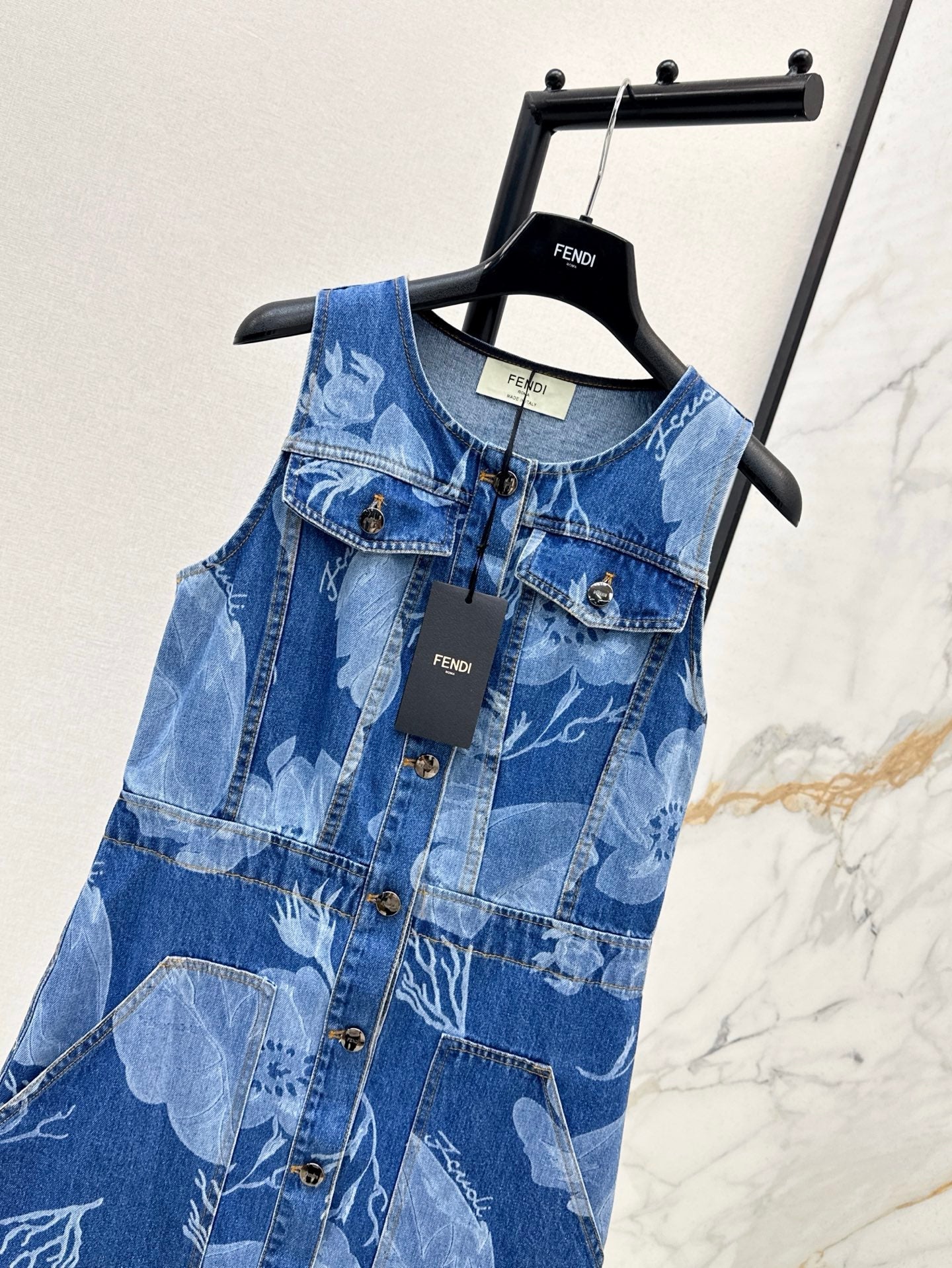 Fd* 25ss sleeveless short denim dress