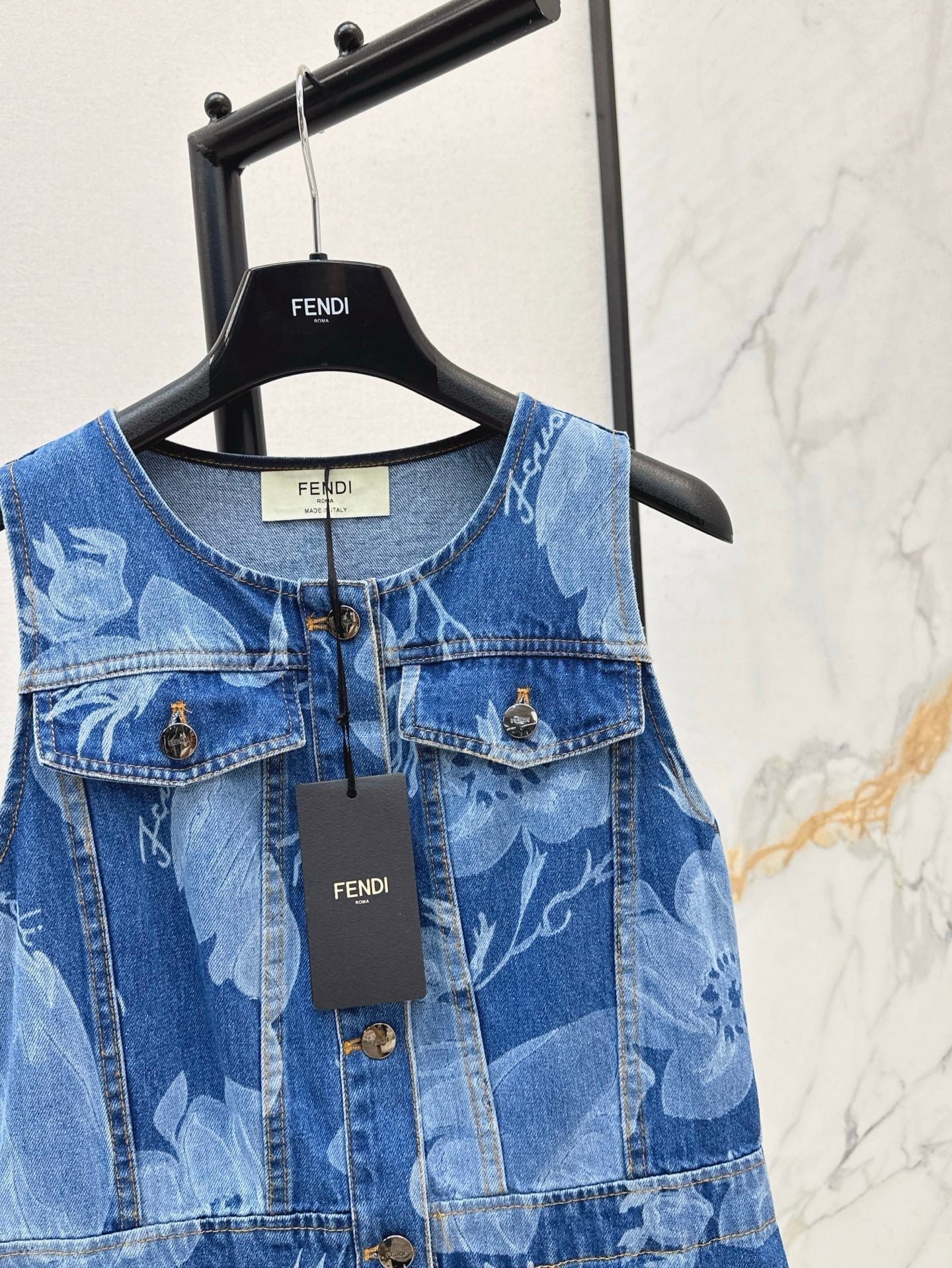 Fd* 25ss sleeveless short denim dress