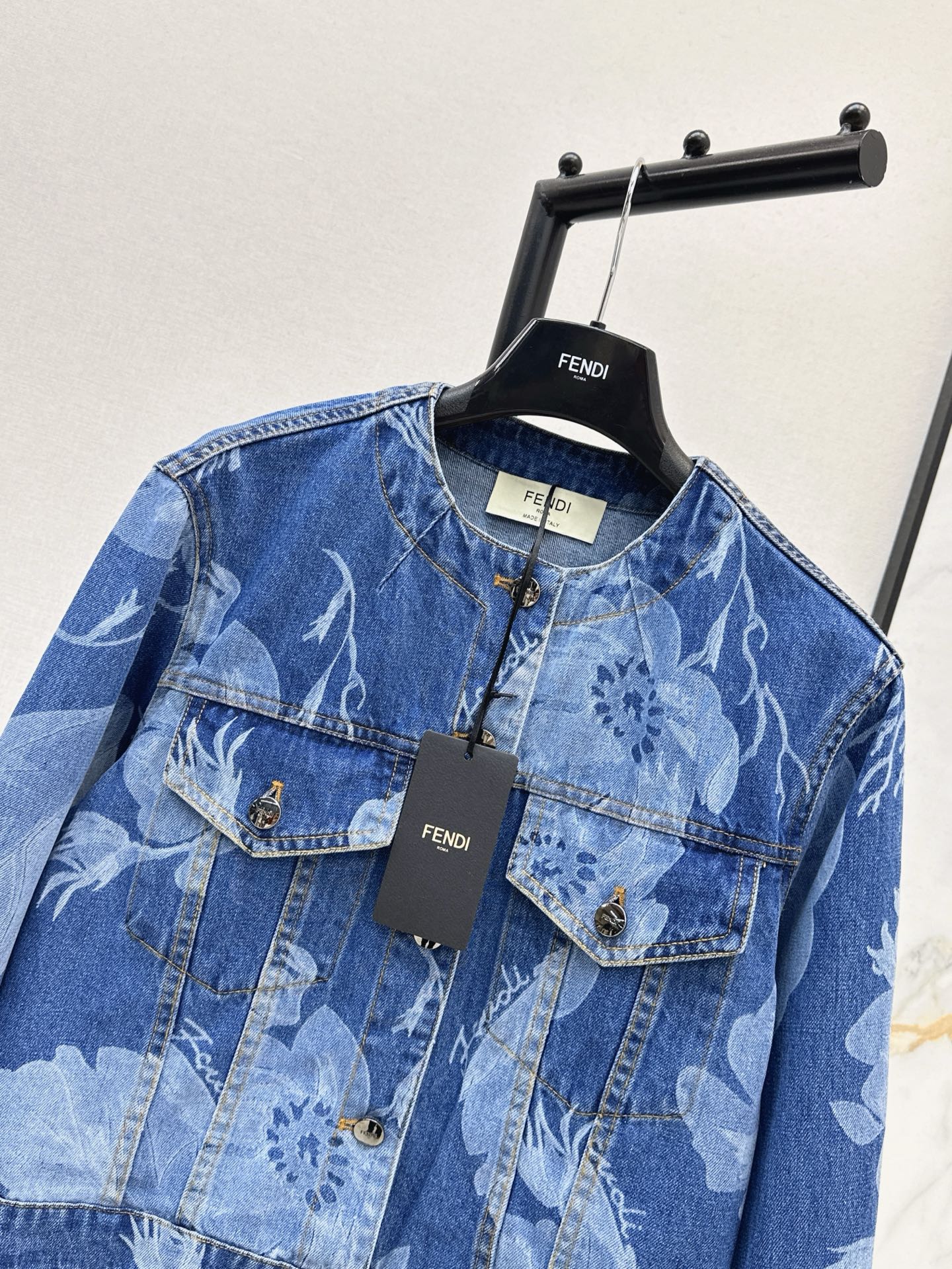 Fd* 25ss floral print denim jacket