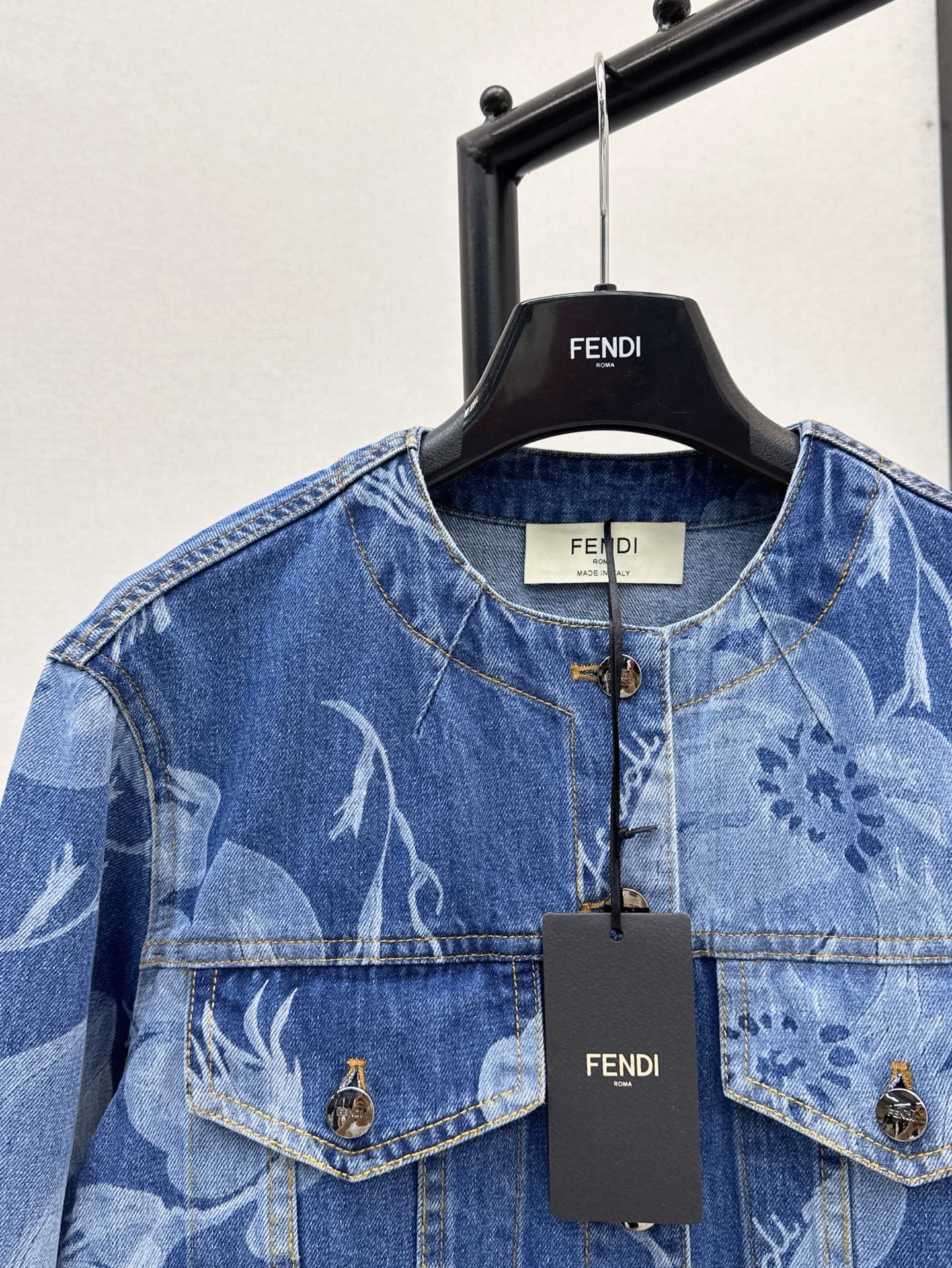 Fd* 25ss floral print denim jacket