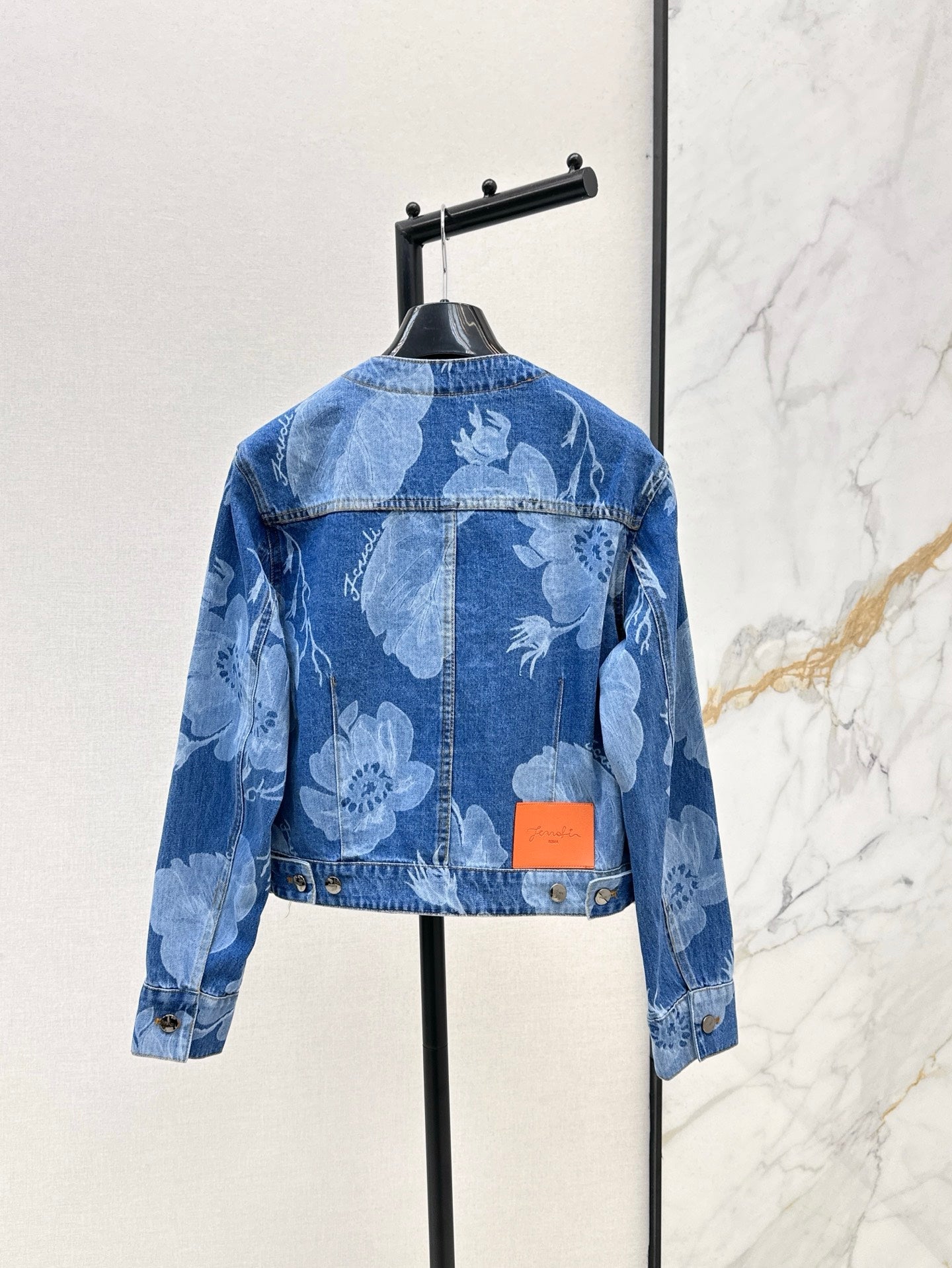 Fd* 25ss floral print denim jacket