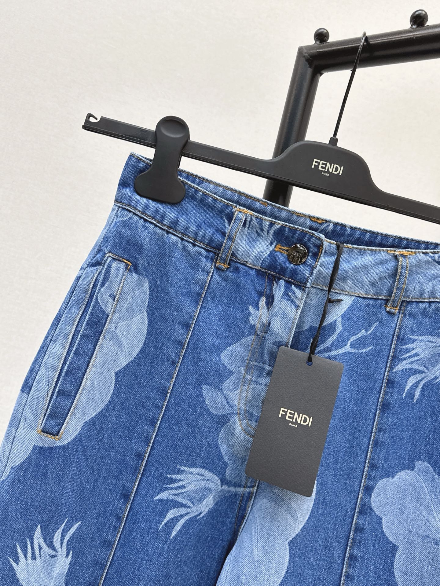 Fd* 25ss floral print denim pants