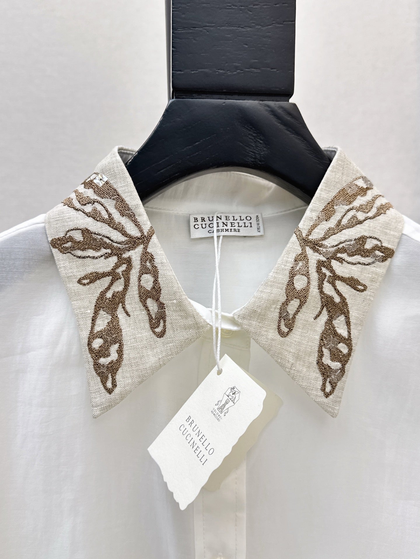 Brune*C embroidered tencel shirt