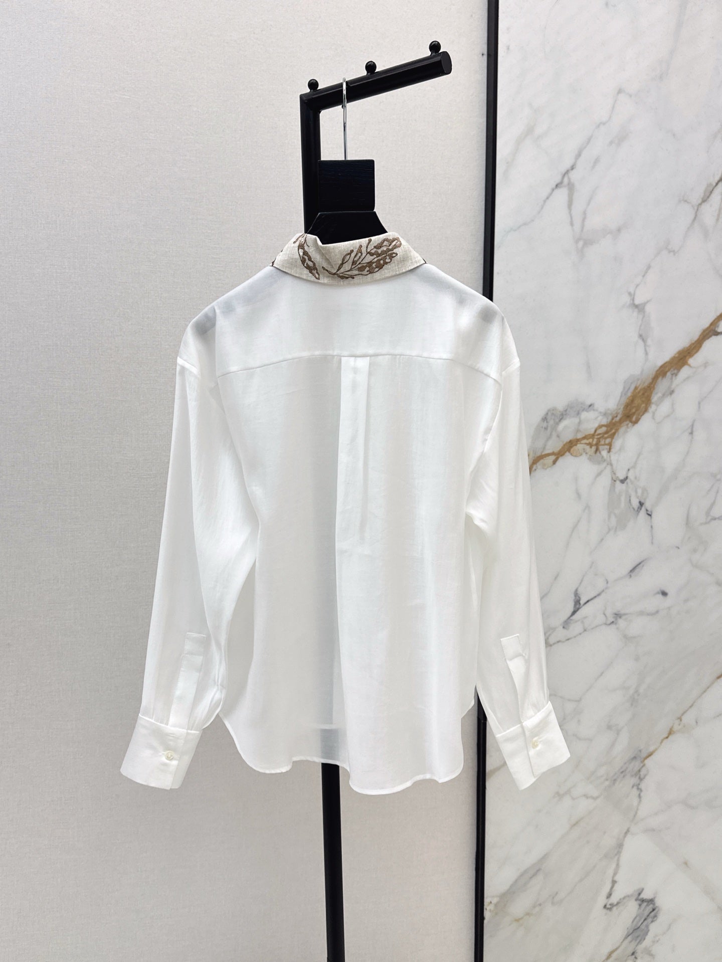 Brune*C embroidered tencel shirt