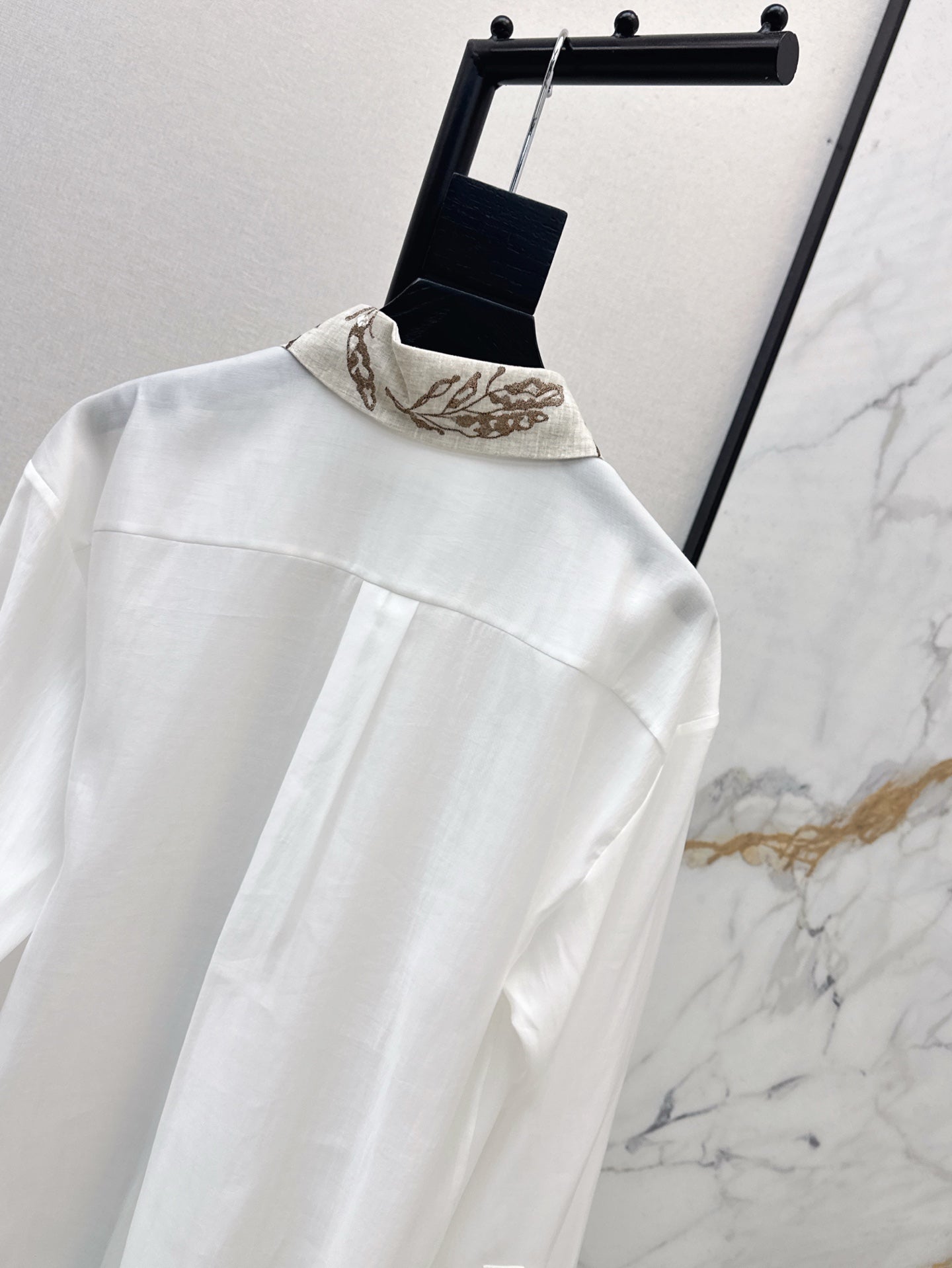 Brune*C embroidered tencel shirt