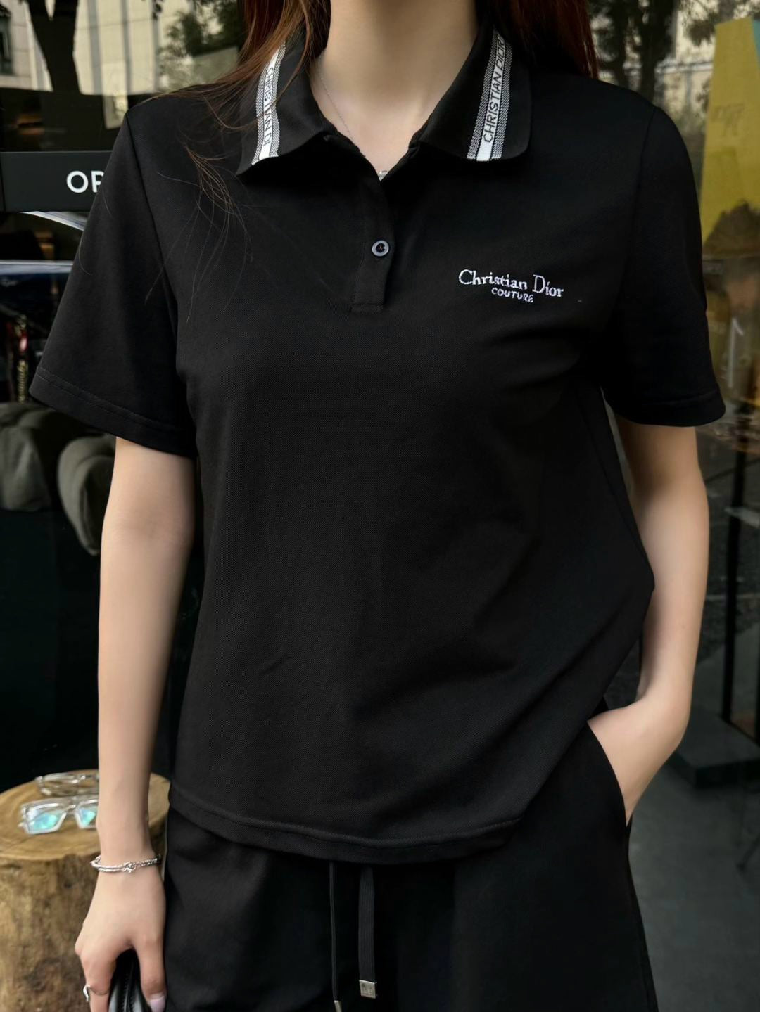 D*r 25ss embroidered polo shirt and shorts suit