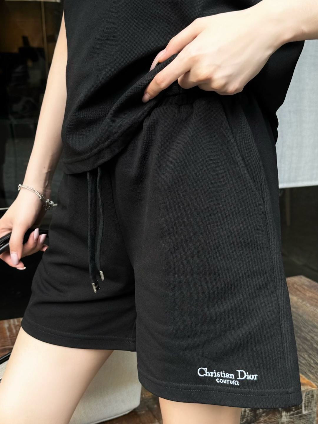 D*r 25ss embroidered polo shirt and shorts suit