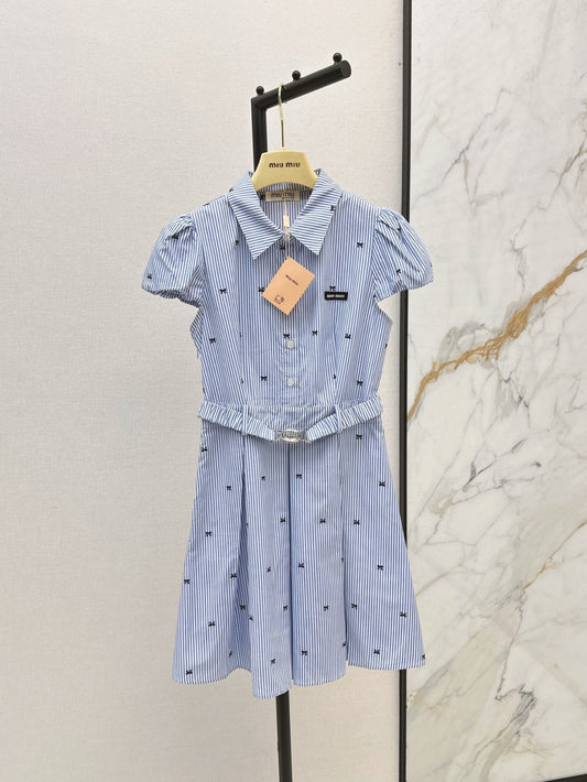 M*u 25ss bow woven belted dress