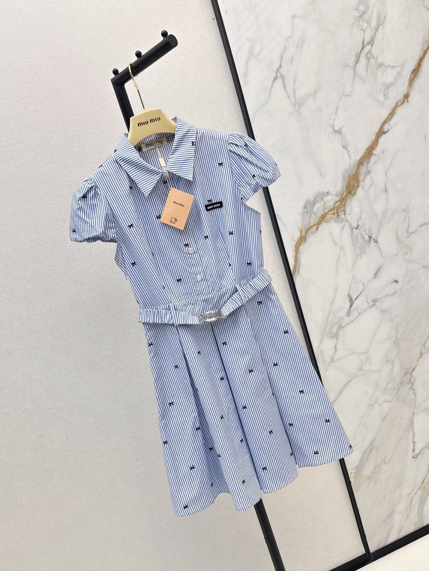M*u 25ss bow woven belted dress