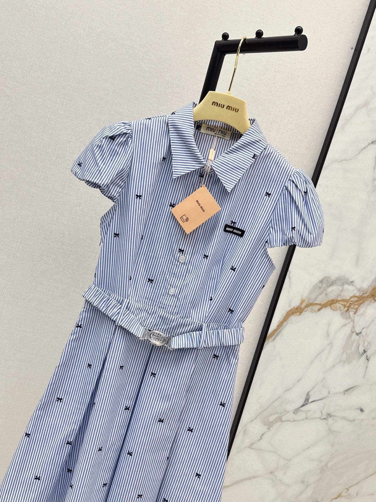 M*u 25ss bow woven belted dress