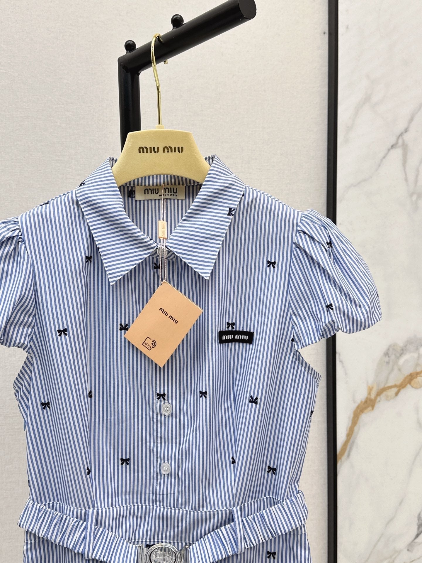 M*u 25ss bow woven belted dress