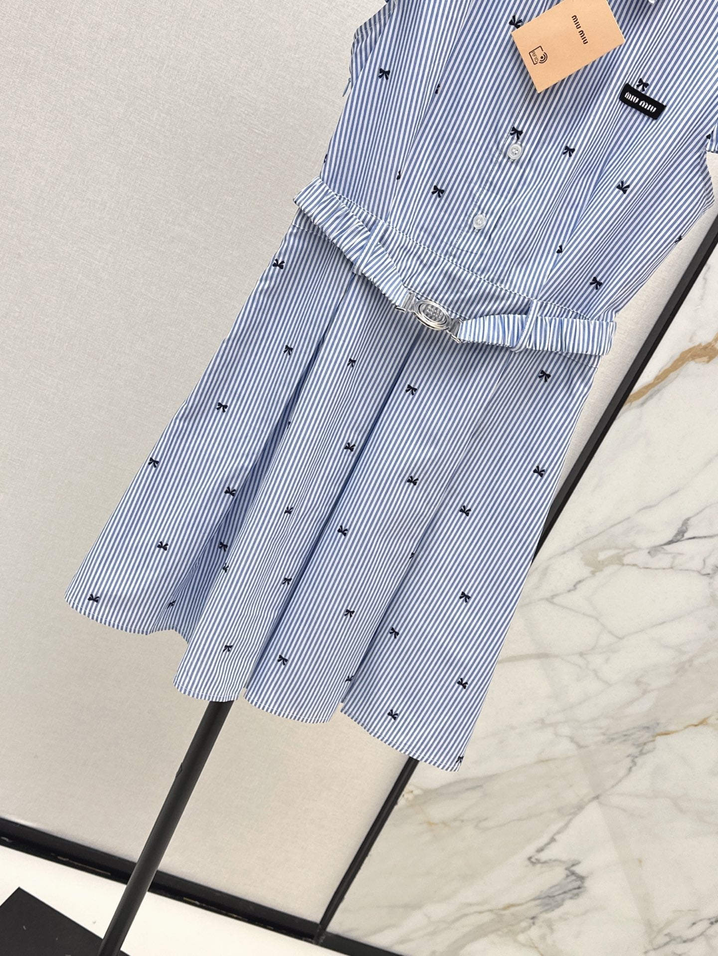 M*u 25ss bow woven belted dress