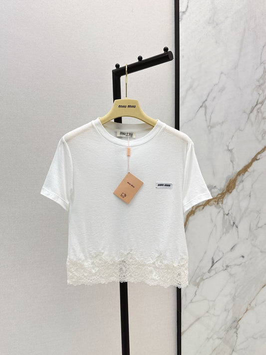 M*u 25ss lace cropped t-shirt