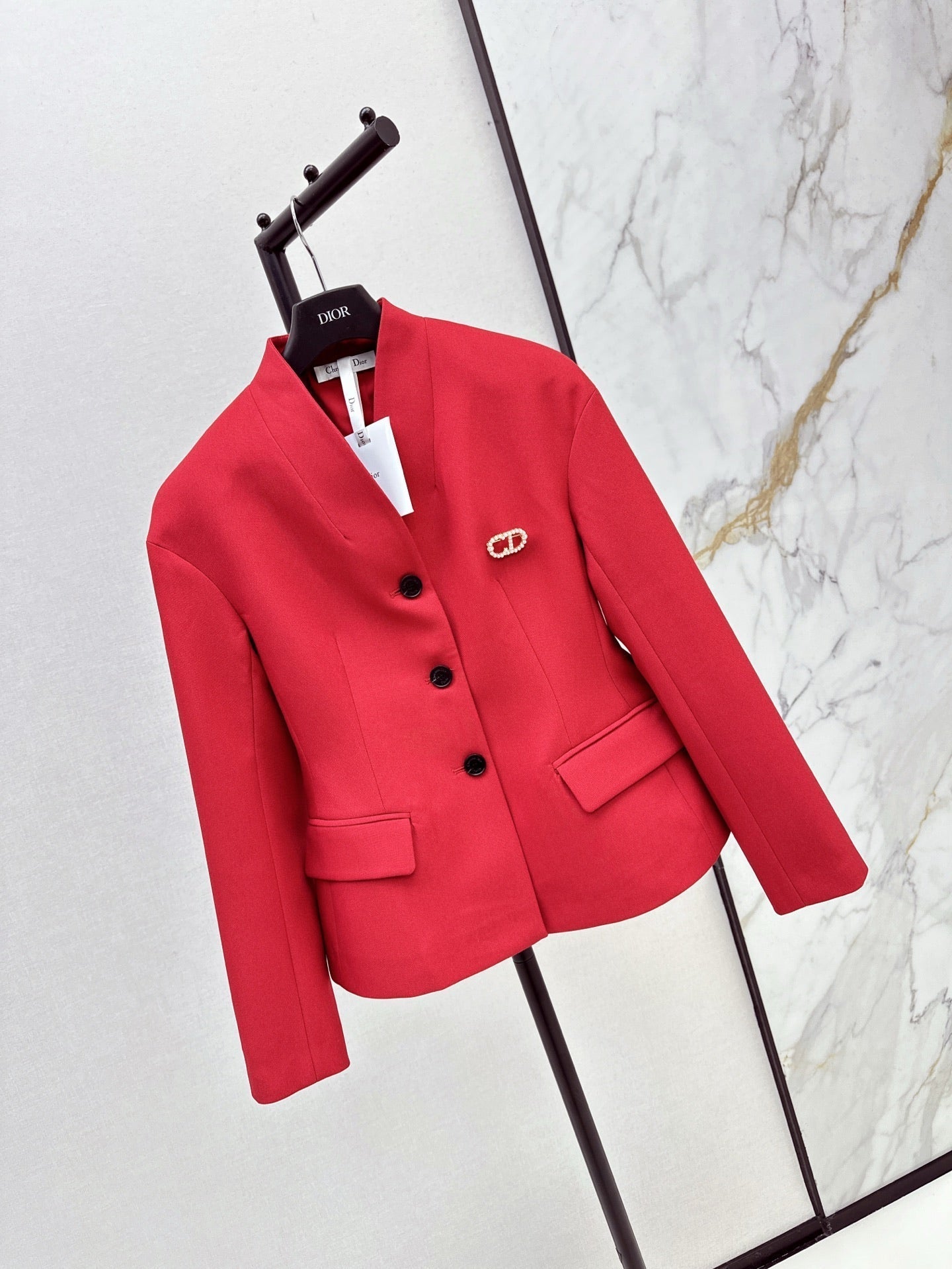 D*r 25ss brooch fitted blazer jacket