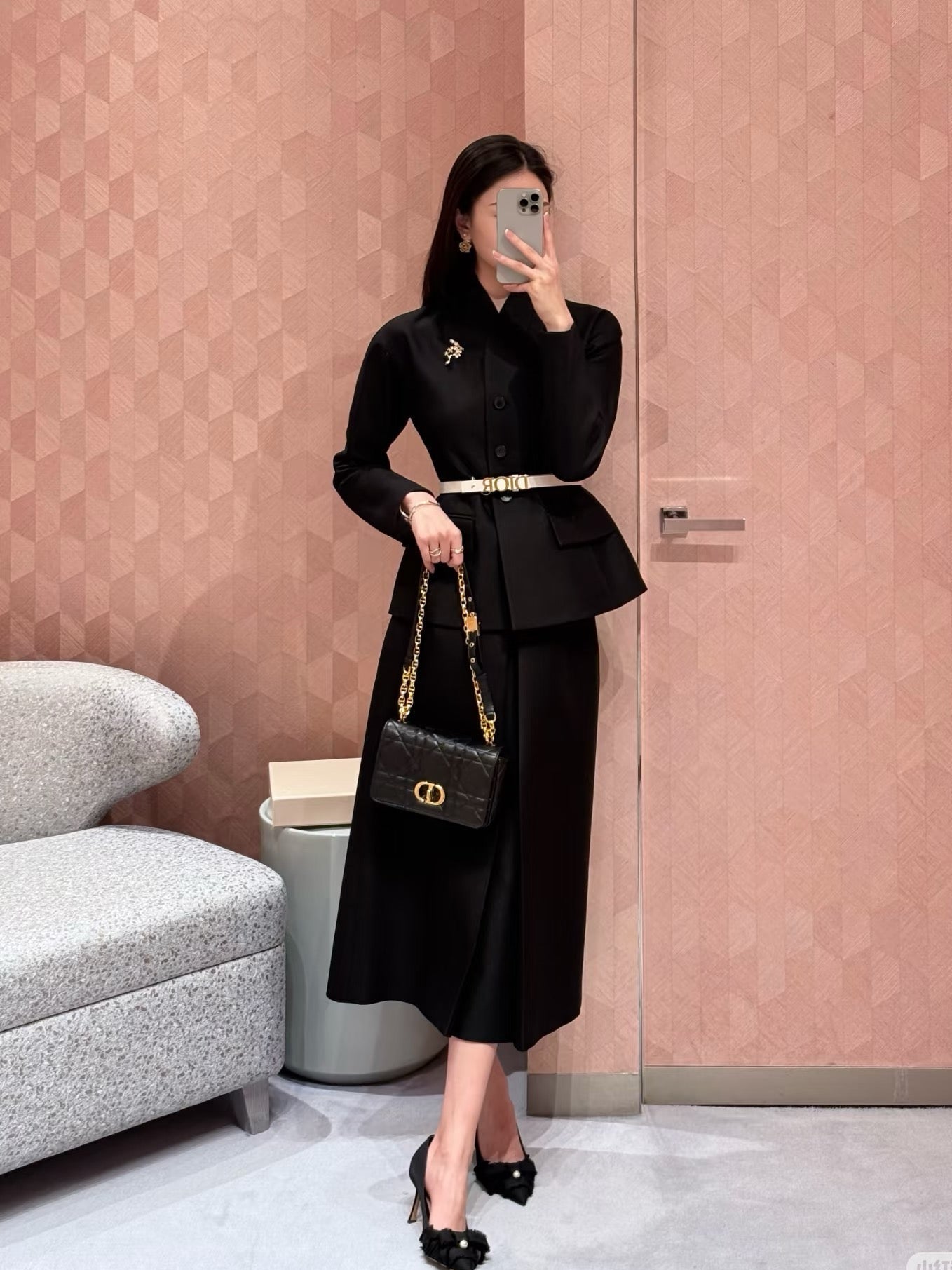 D*r 25ss brooch fitted blazer jacket