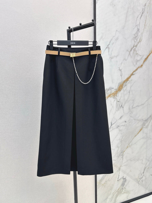 D*r 25ss mid-length belted skirt