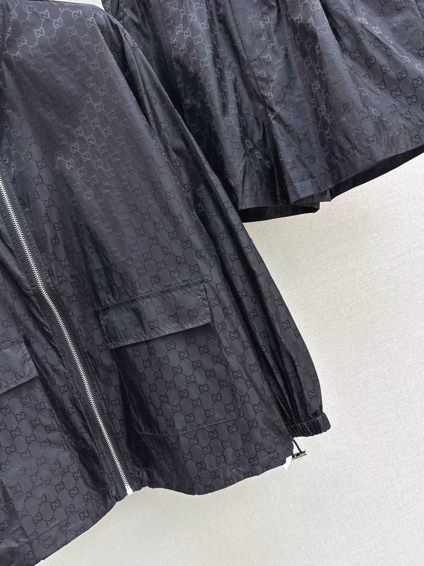 Gu* 25ss GG printed zip jacket and shorts suit