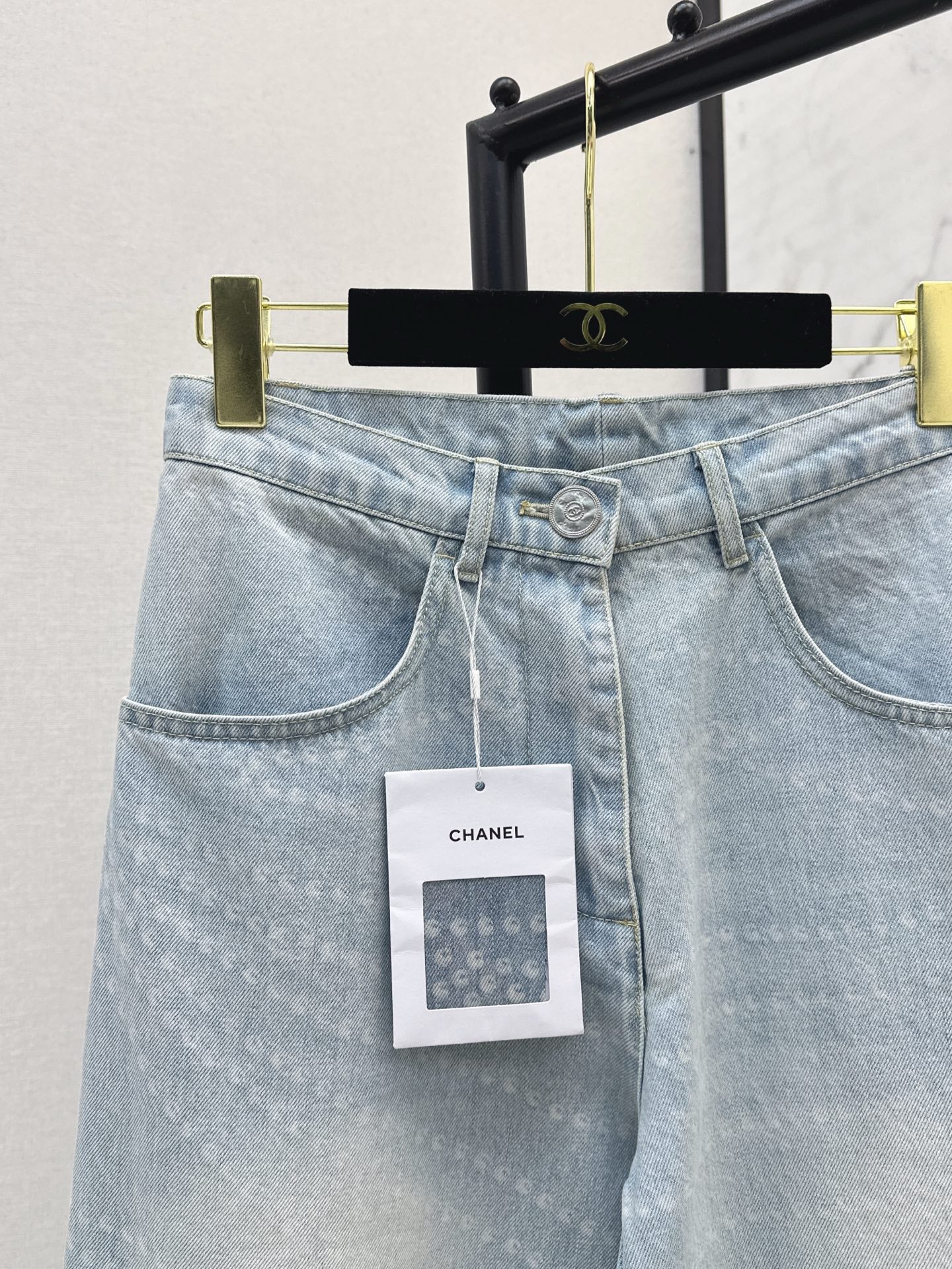 C*nel 25ss printed washed denim pants