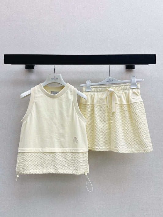 Monc* 25ss mesh vest and miniskirt suit