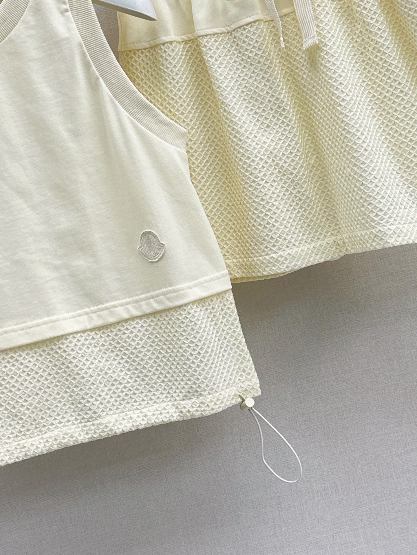 Monc* 25ss mesh vest and miniskirt suit