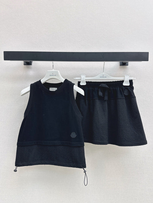 Monc* 25ss mesh vest and miniskirt suit