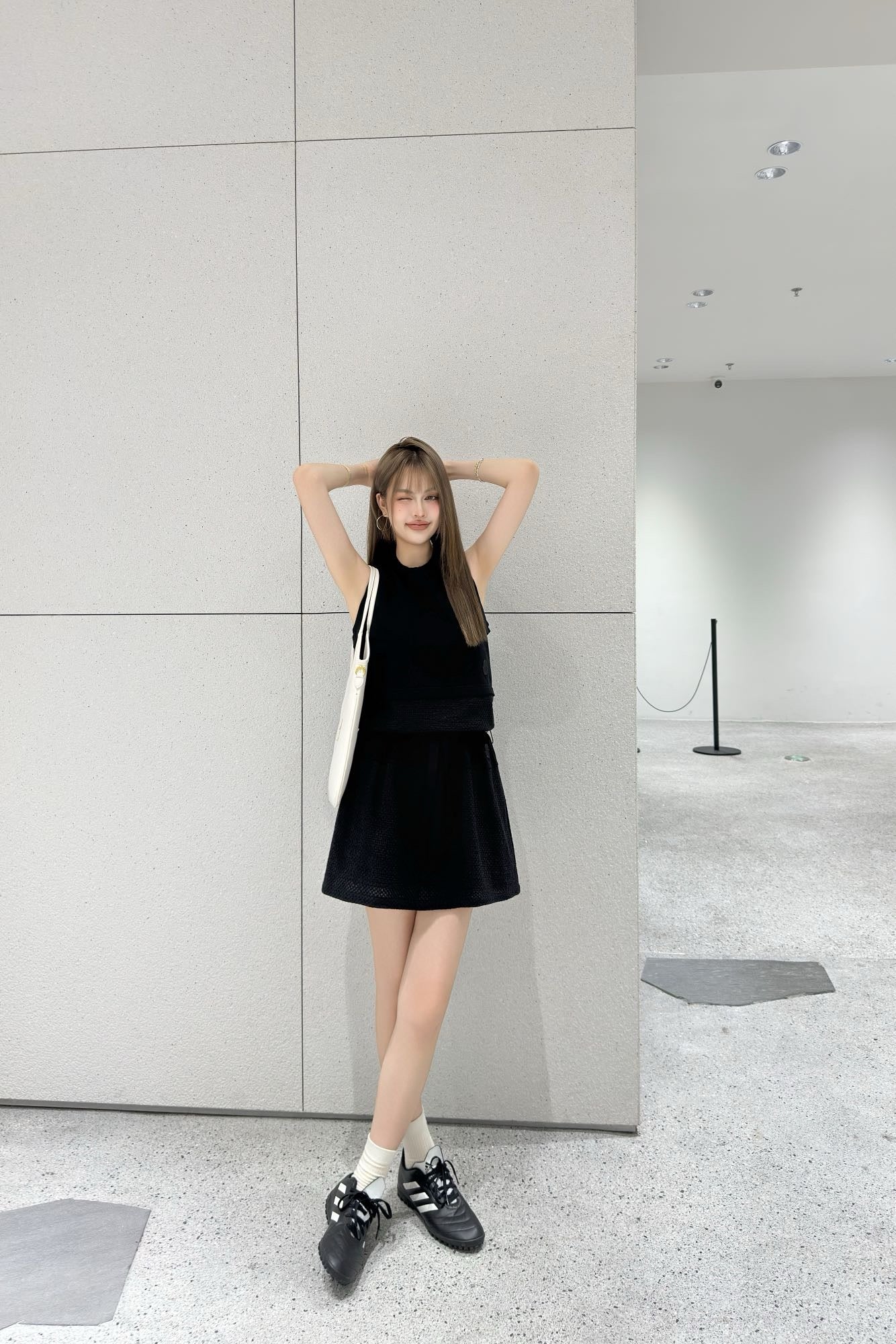 Monc* 25ss mesh vest and miniskirt suit