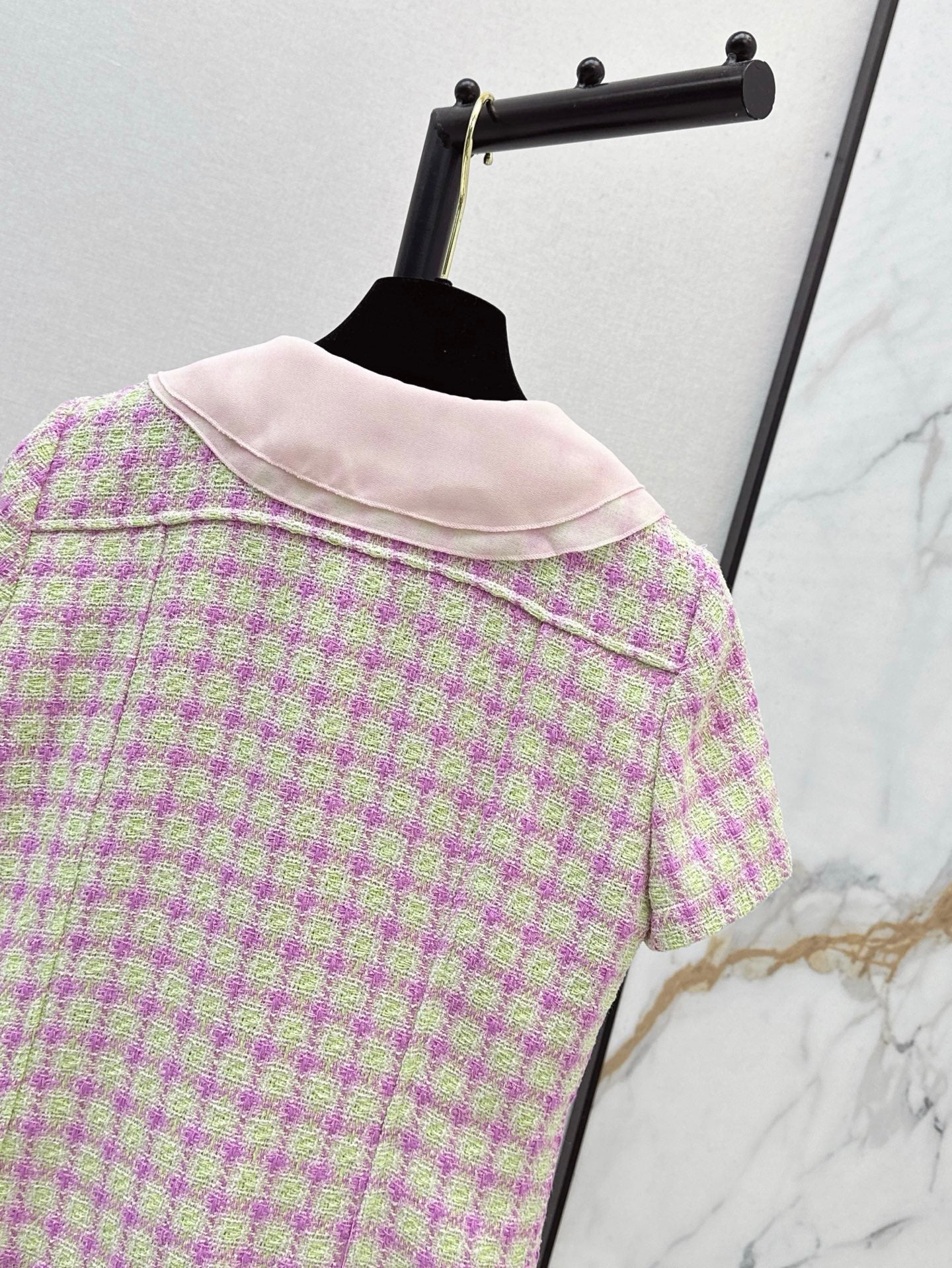 C*nel 25ss cotton tweed short-sleeve jacket