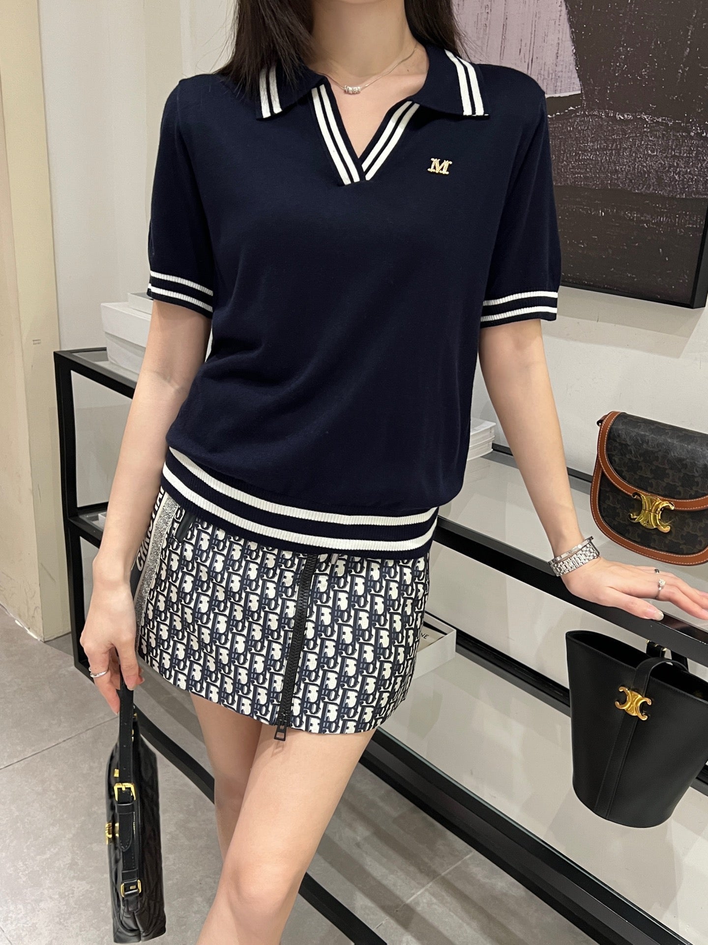 MaxM* 25ss knitted polo shirt