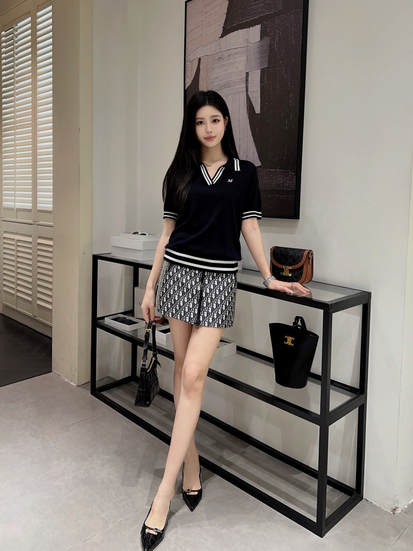 MaxM* 25ss knitted polo shirt