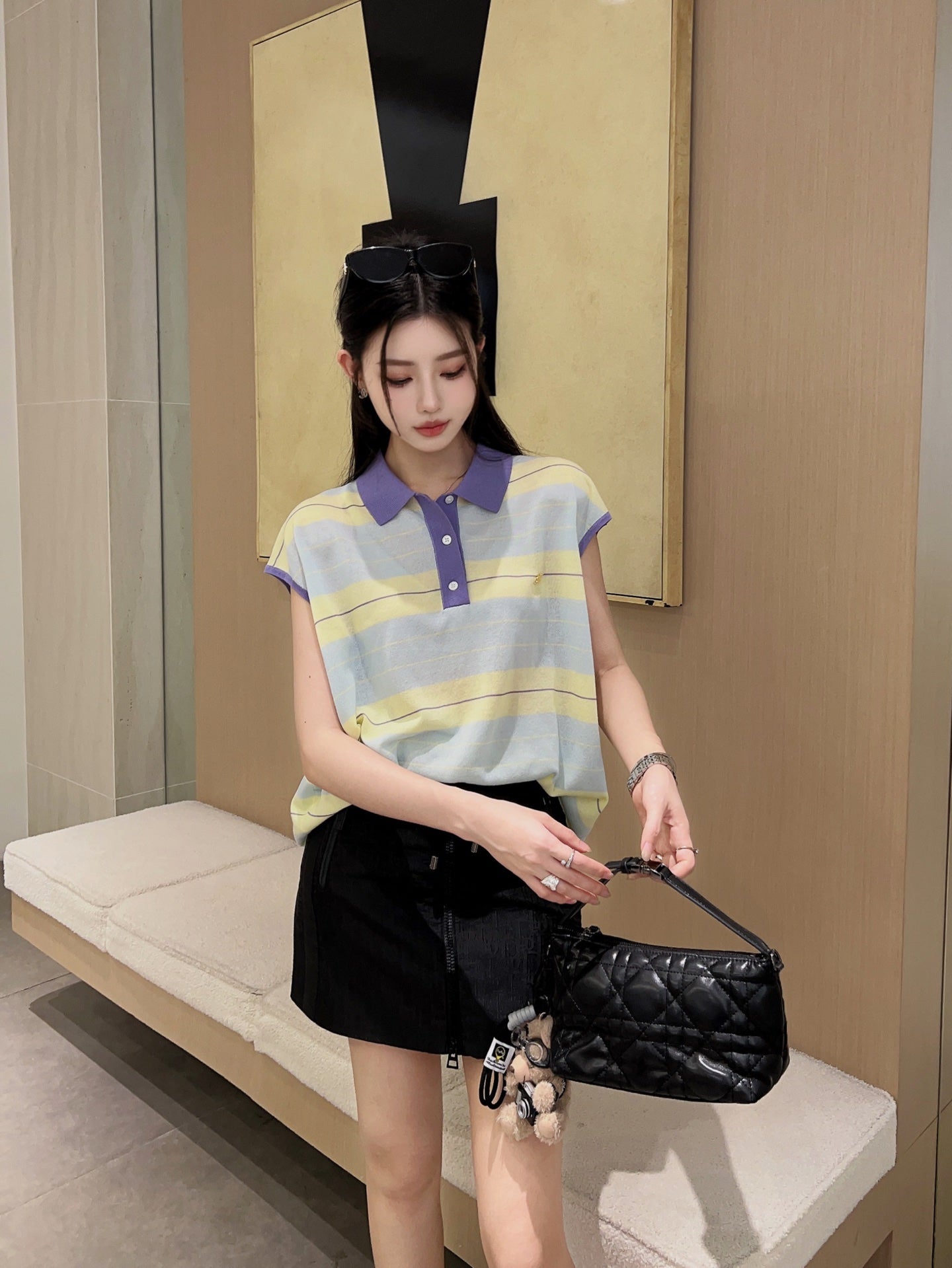 Cel* 25ss short-sleeve knitted top