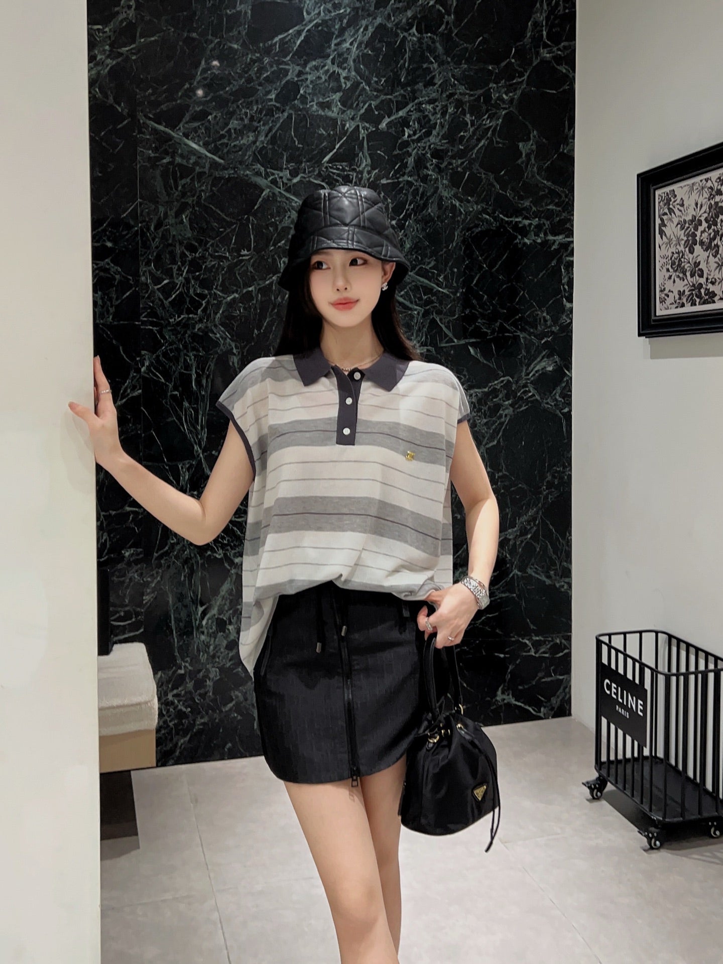 Cel* 25ss short-sleeve knitted top
