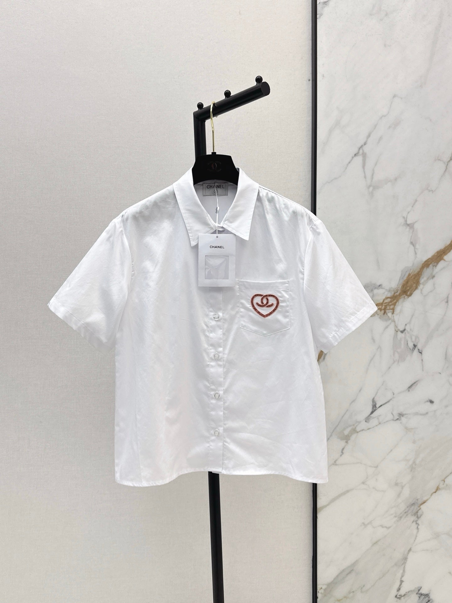 C*nel 25ss embroidered short-sleeve shirt