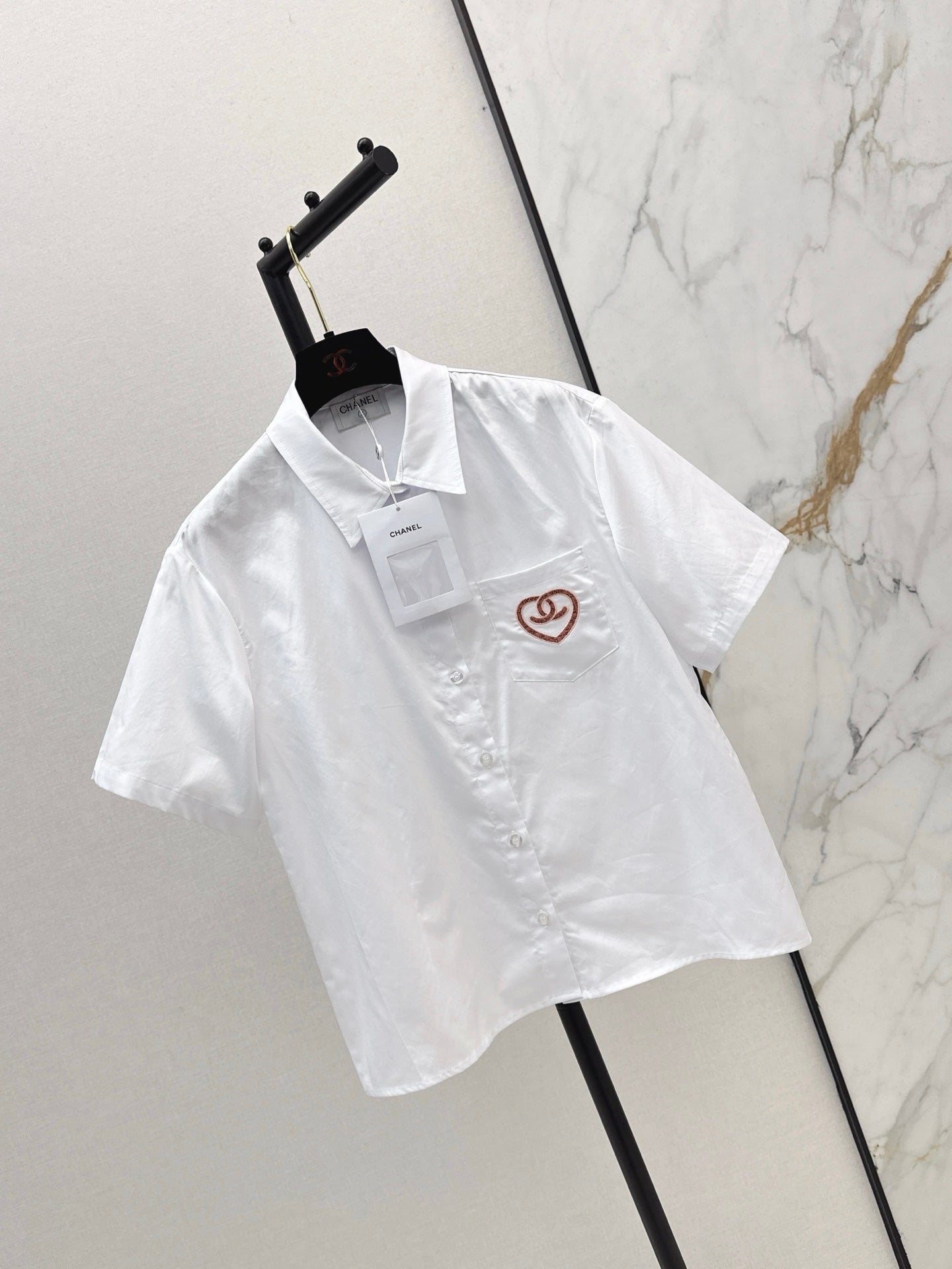 C*nel 25ss embroidered short-sleeve shirt