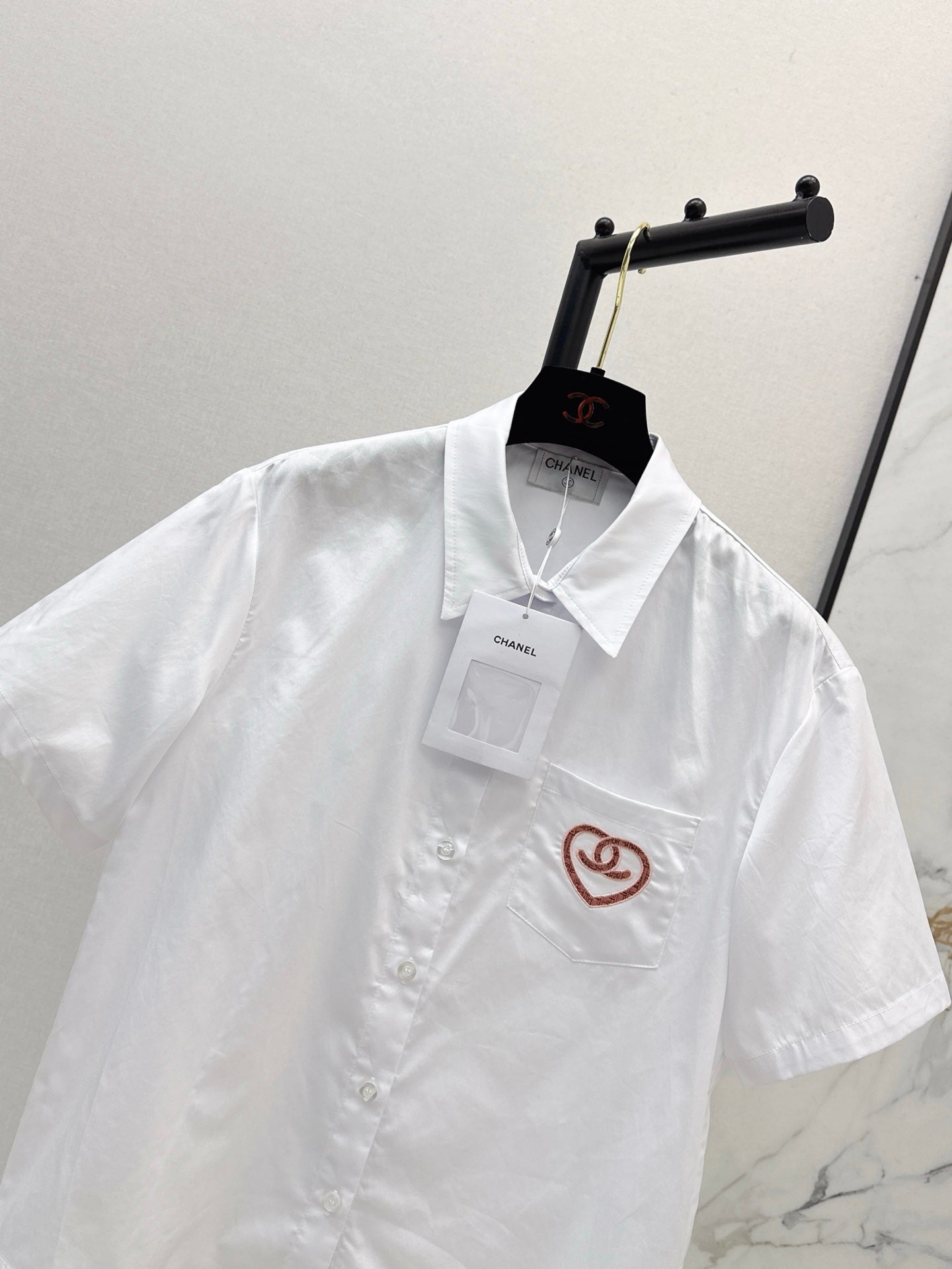 C*nel 25ss embroidered short-sleeve shirt